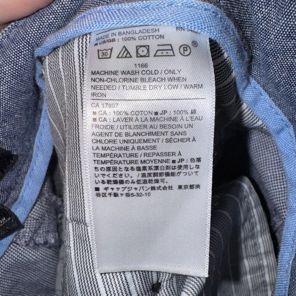 Banana Republic Aiden Pants Men's 32x30 Blue and White Herringbone Casual Cotton - Picture 4 of 5
